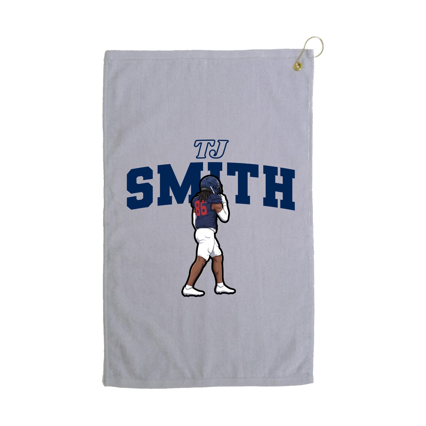 Golf Towel — Name Arch in Grey