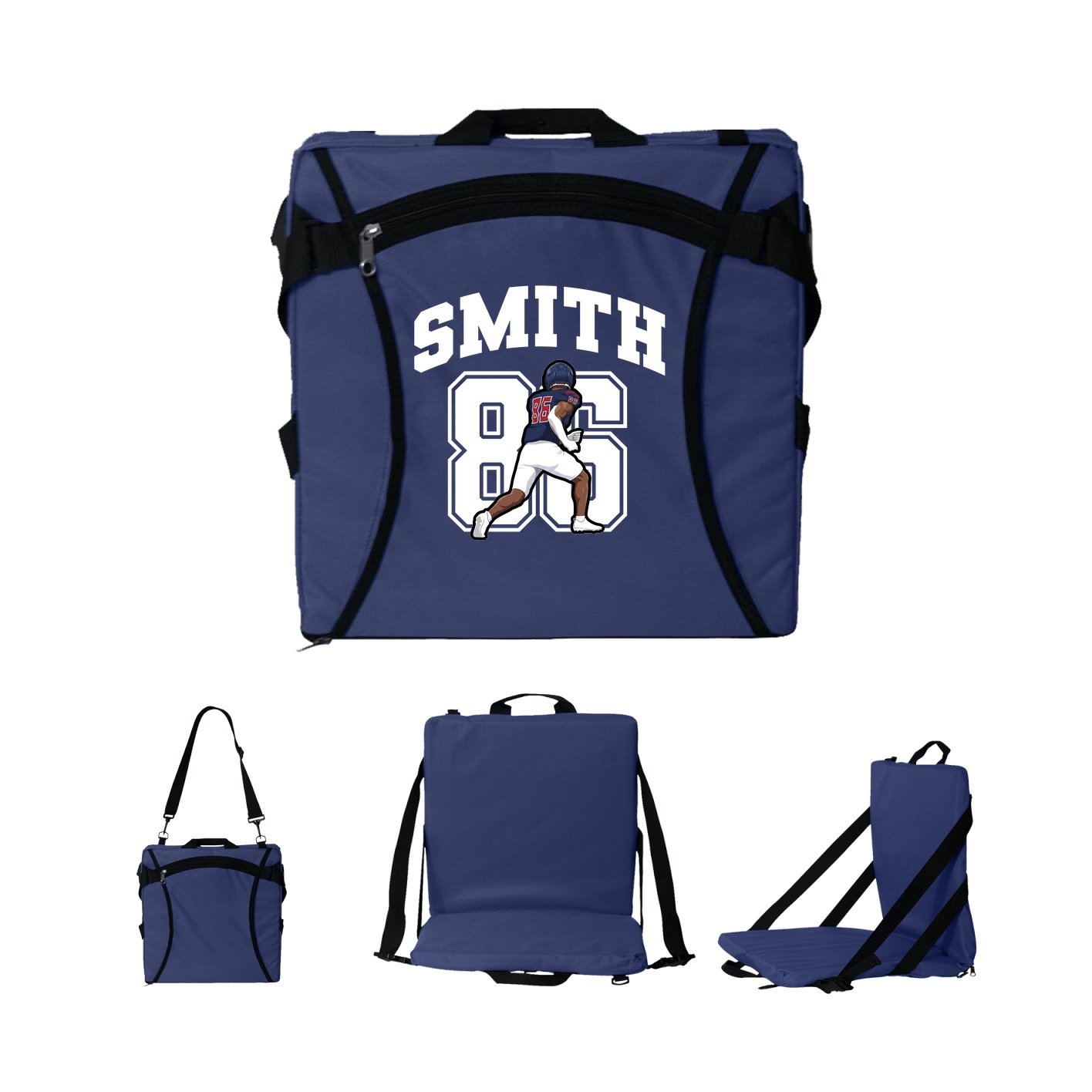 Folding Stadium Seat — Number in Navy