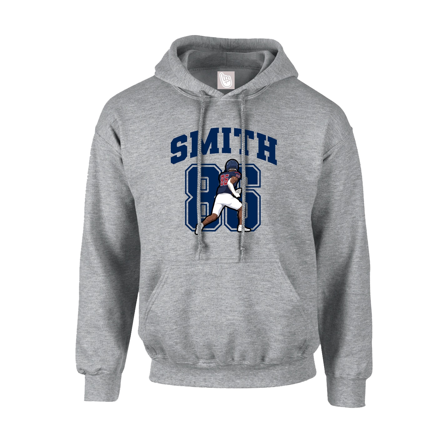 Youth Hoodie — Number in Grey