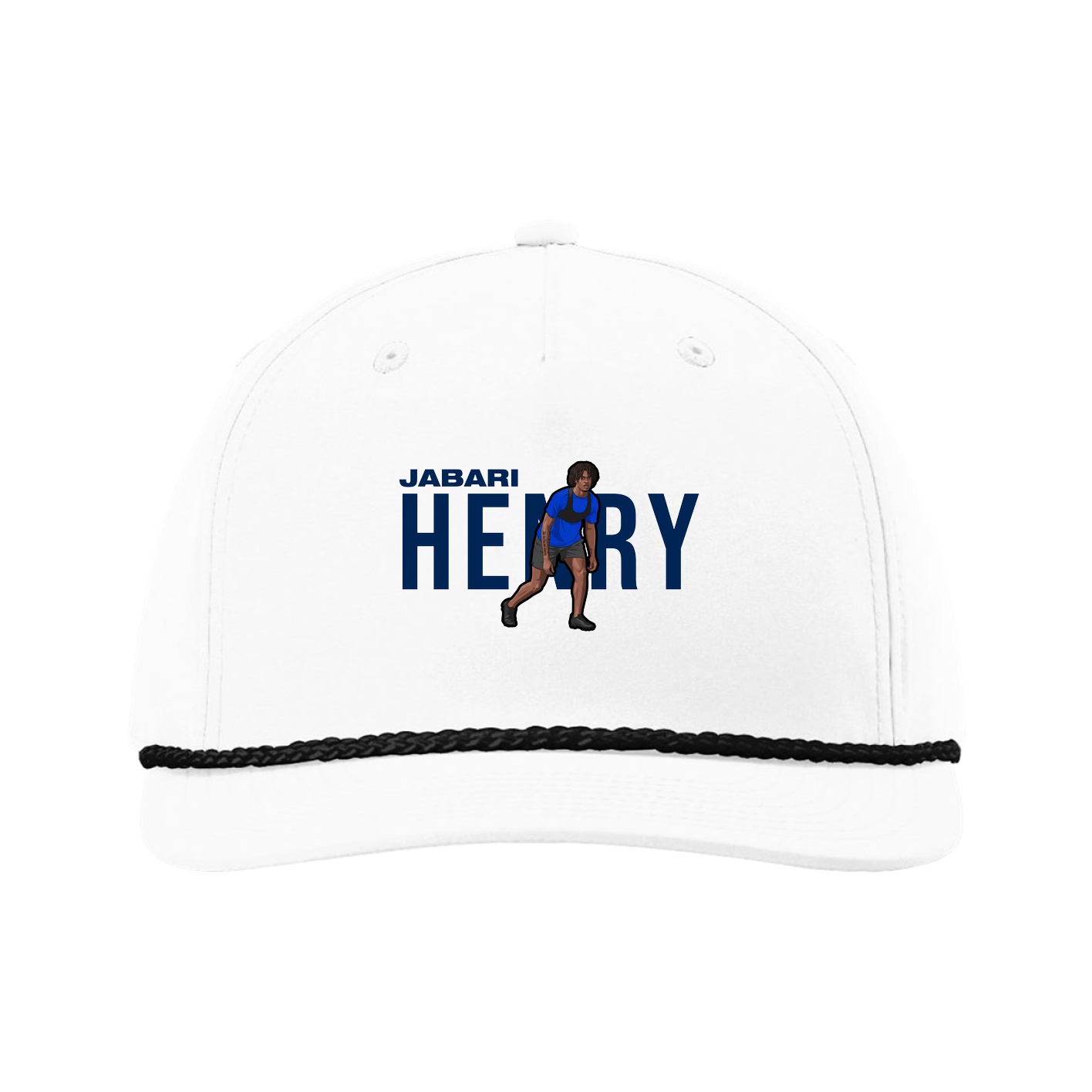 Five-Panel Classic Rope Cap — Player Name in White