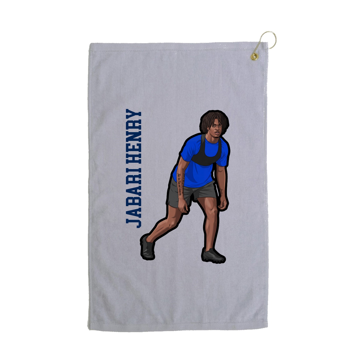 Golf Towel — Name Vertical in Grey