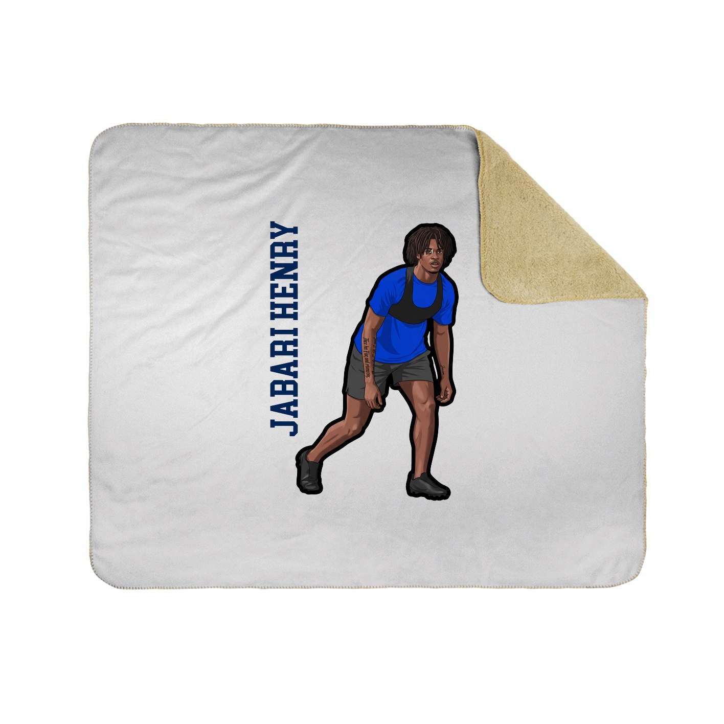 Throw Blanket — Name Vertical in White