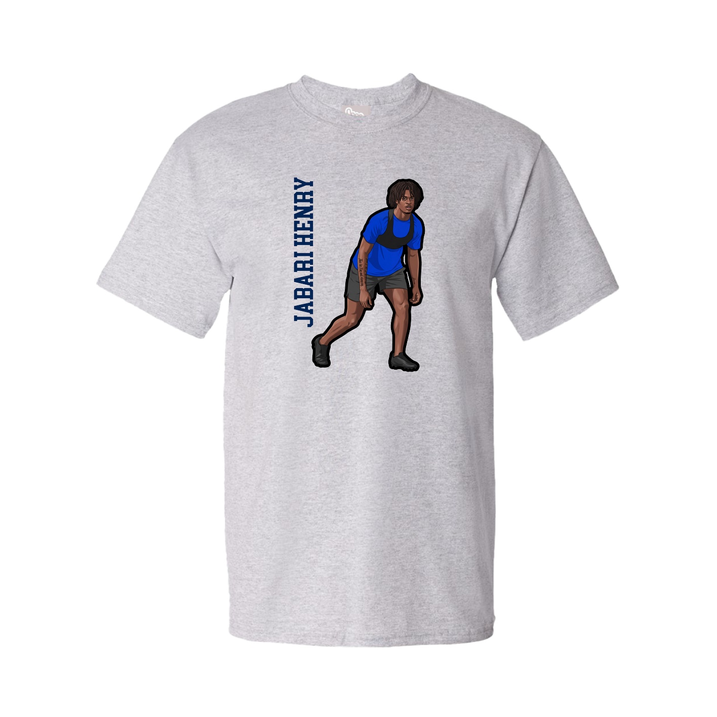 Youth Tee — Name Vertical in Grey