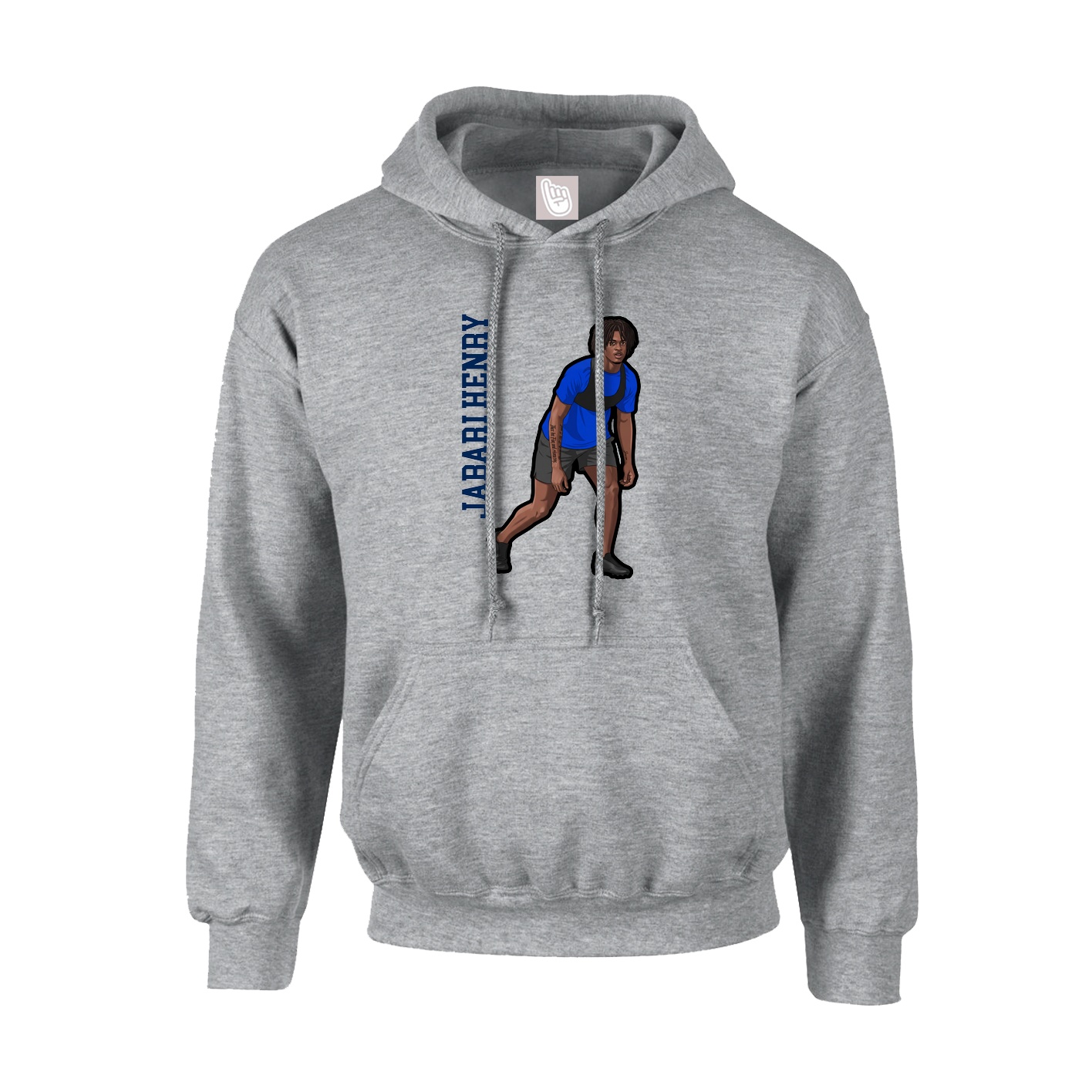 Youth Hoodie — Name Vertical in Grey