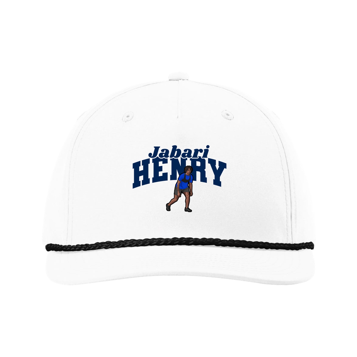 Five-Panel Classic Rope Cap — Signature Arch in White