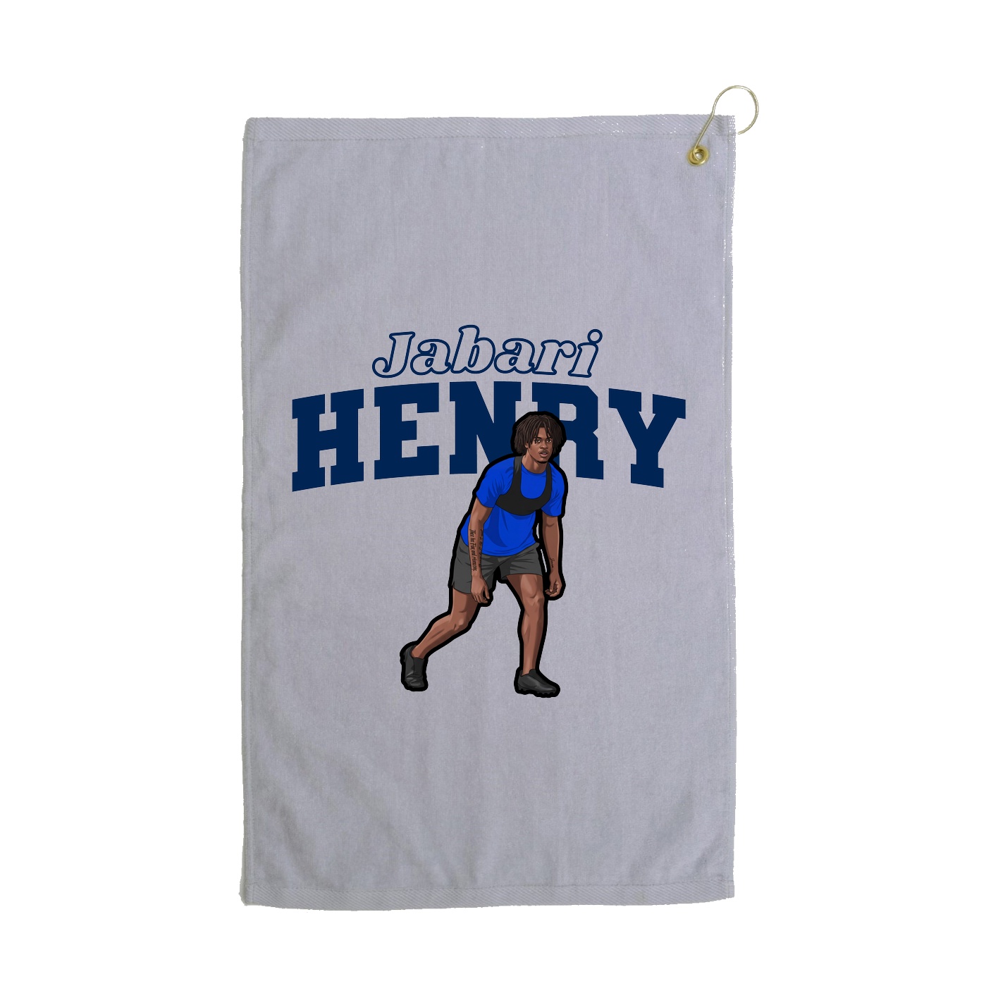 Golf Towel — Name Arch in Grey