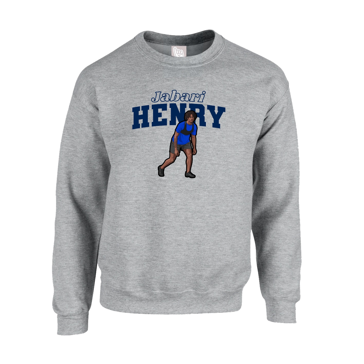 Fleece Crew — Name Arch in Grey