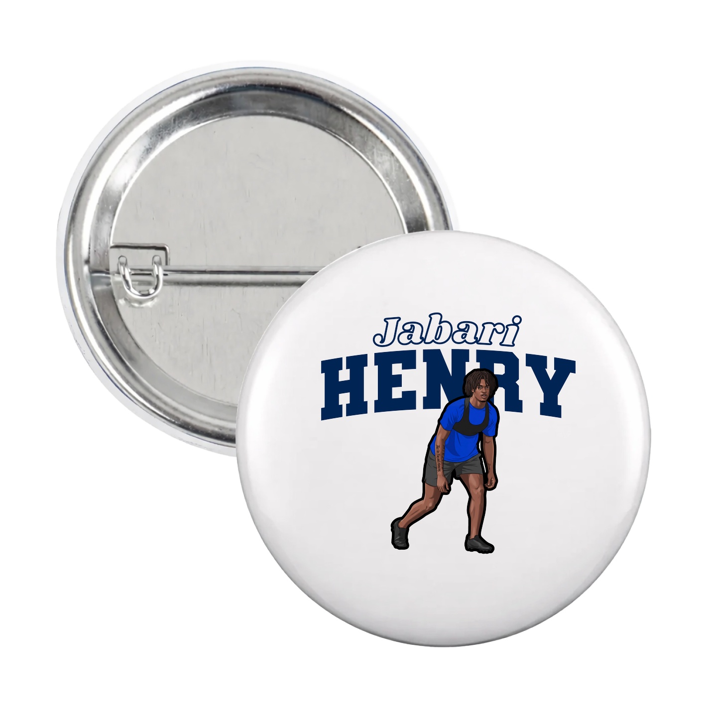 Game Day Button — Name Arch in White