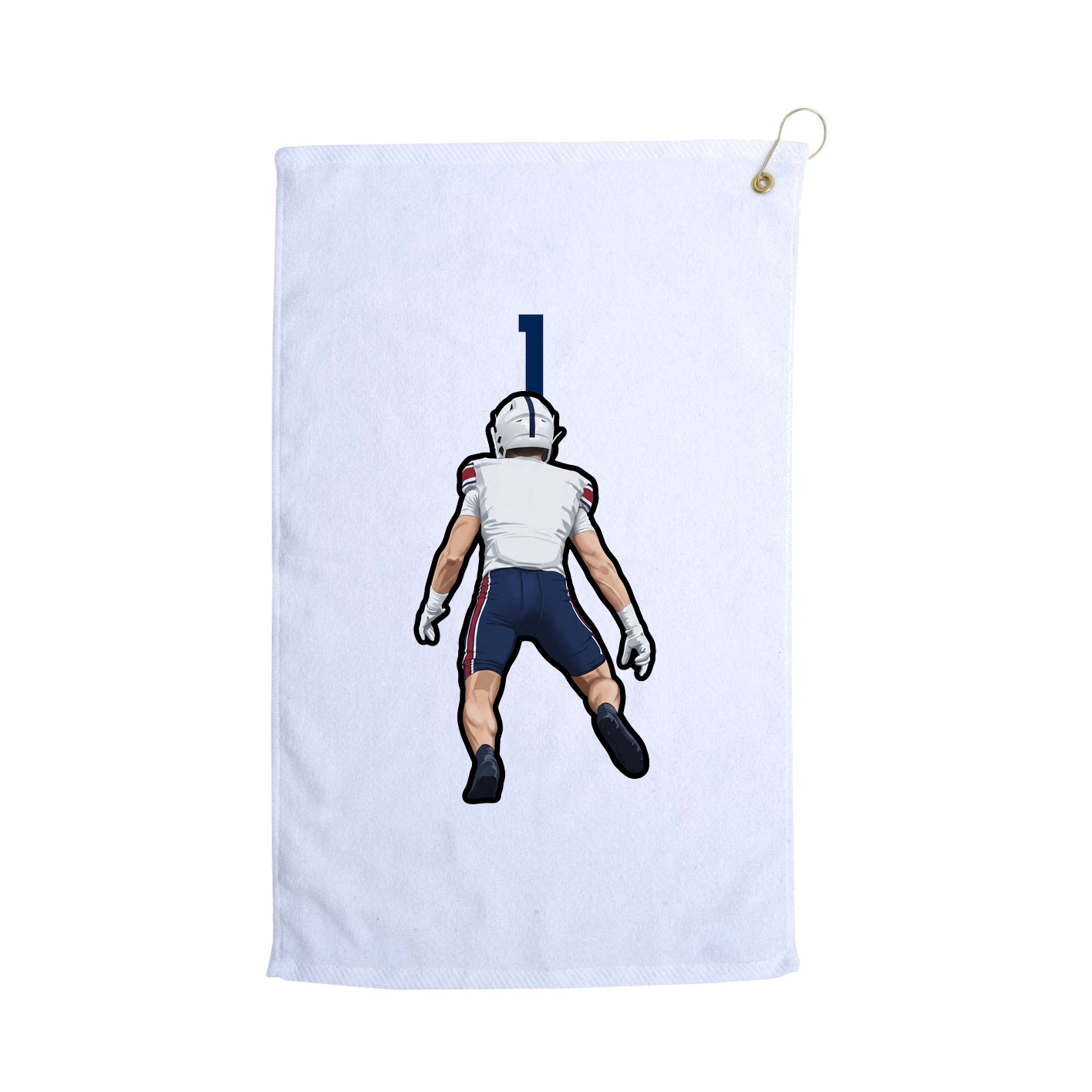 Golf Towel — Number Top in White