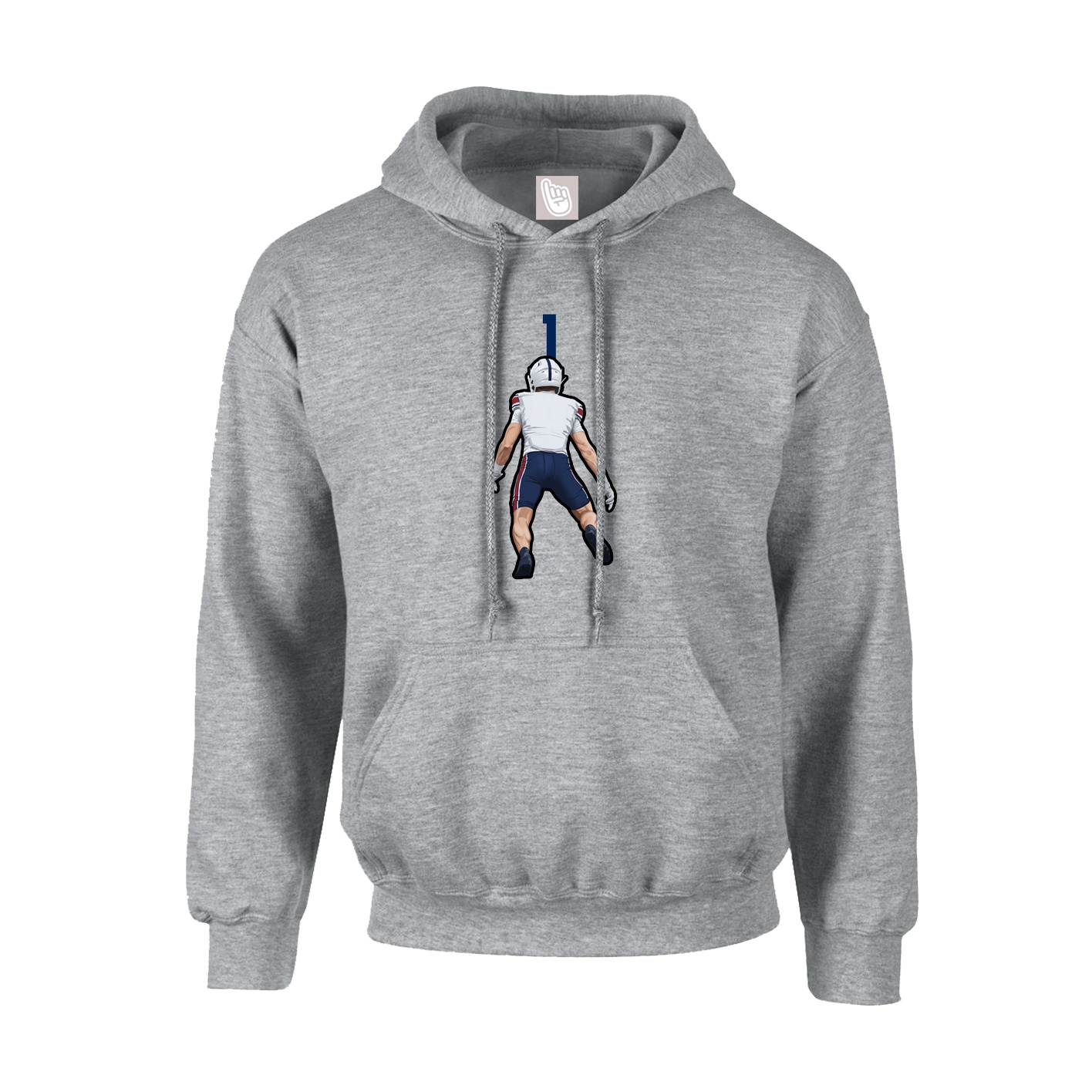 Hoodie — Number Top in Grey