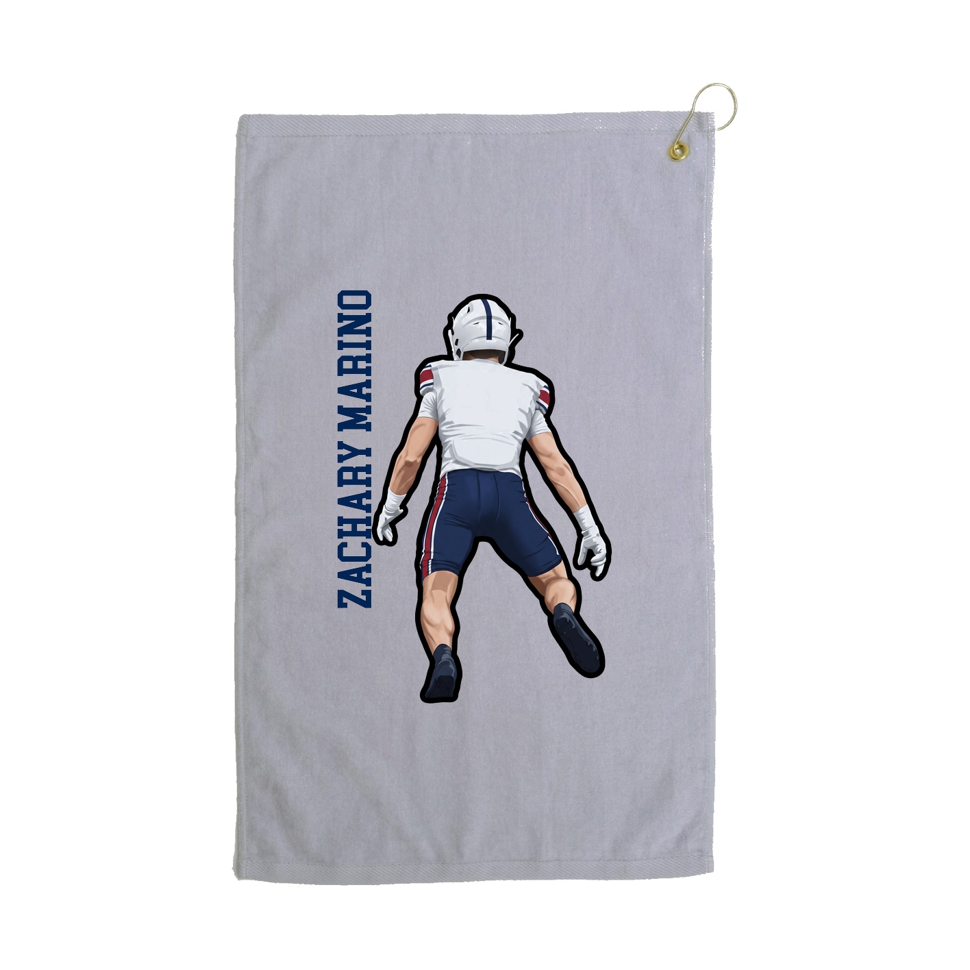 Golf Towel — Name Vertical in Grey