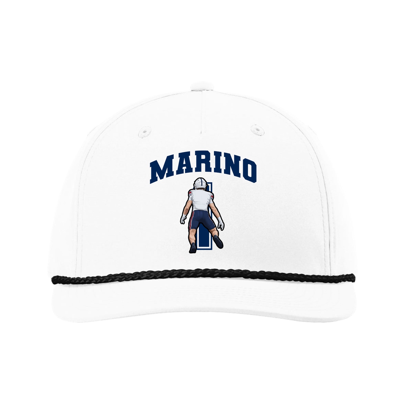 Five-Panel Classic Rope Cap — Number in White