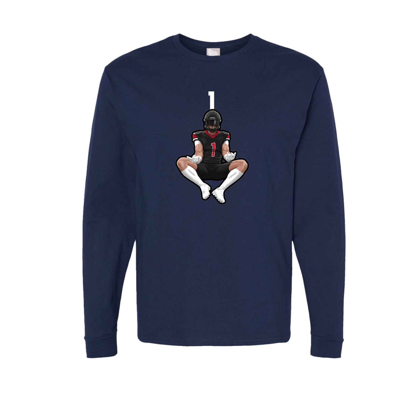 Long Sleeve Tee — Number Top in Navy