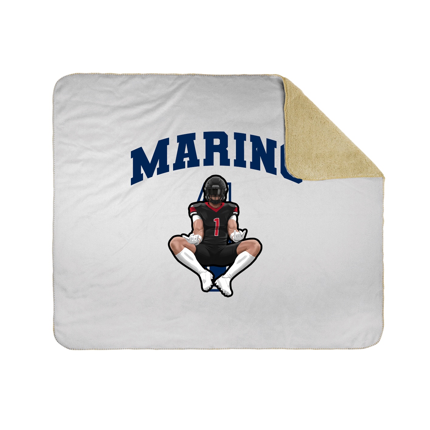 Throw Blanket — Number in White
