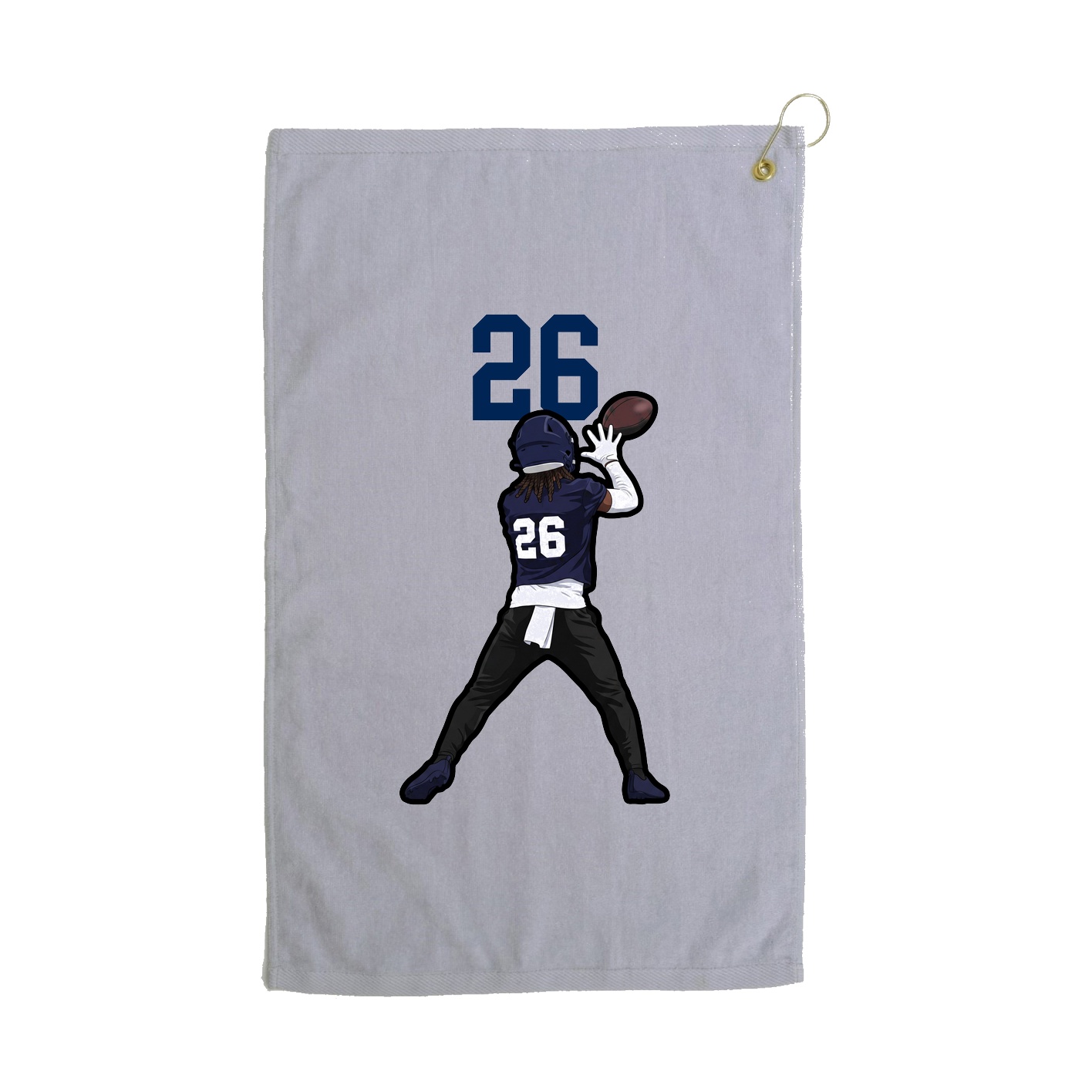 Golf Towel — Number Top in Grey