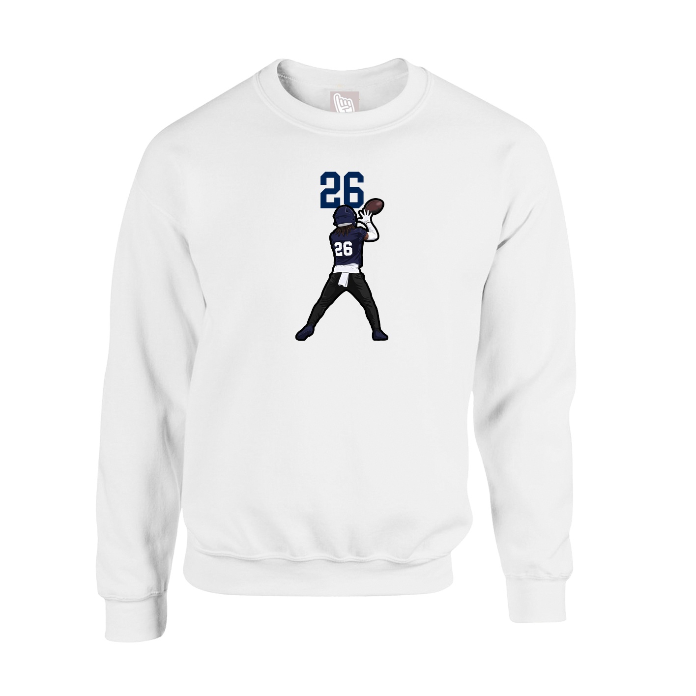 Fleece Crew — Number Top in White