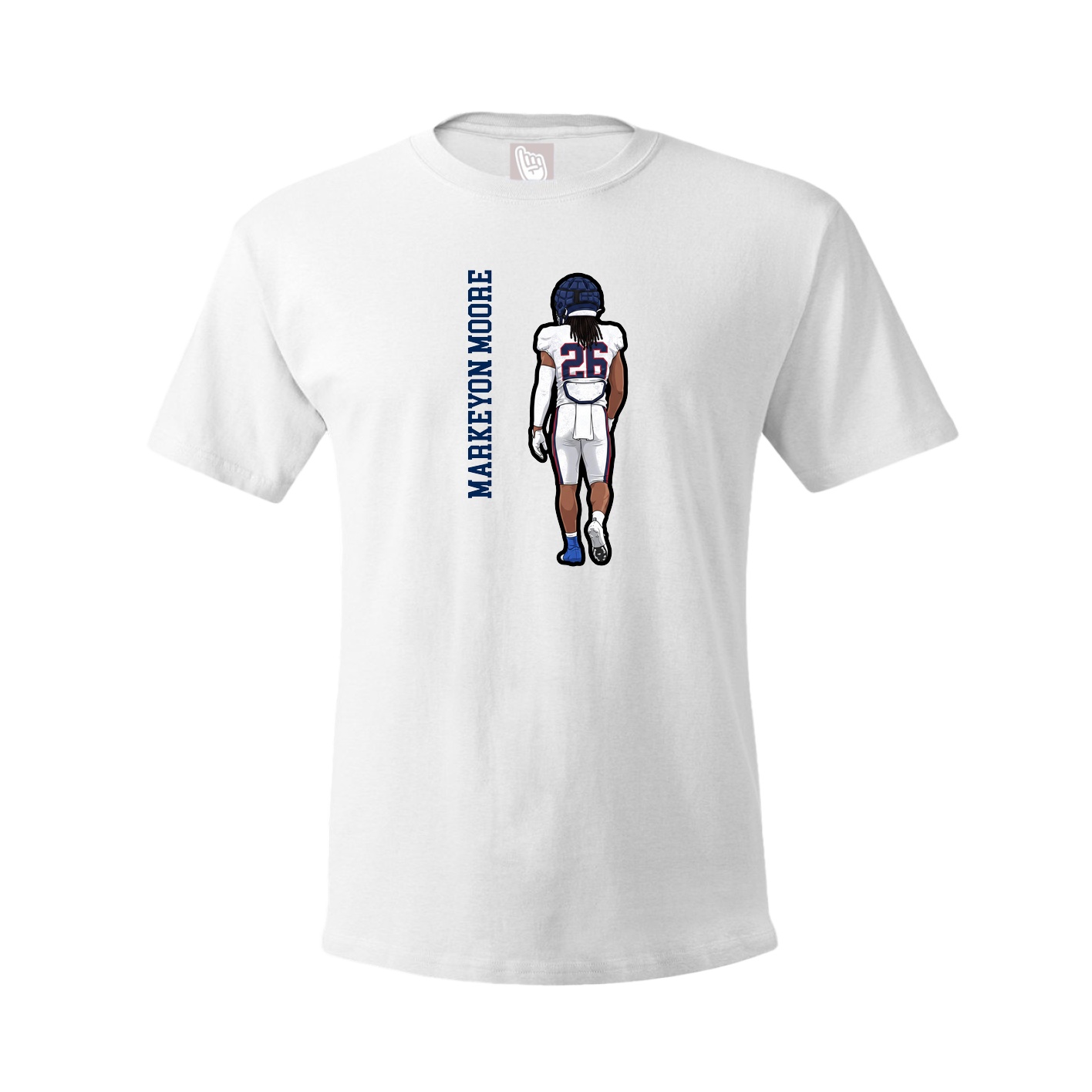 Youth Tee — Name Vertical in White