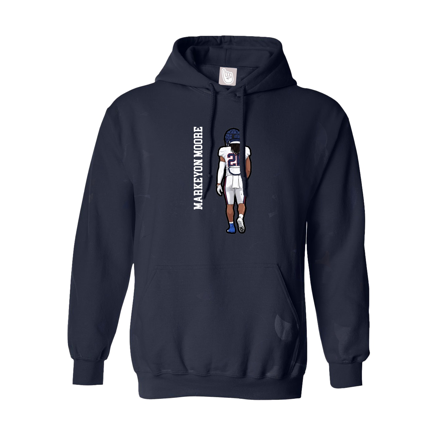 Youth Hoodie — Name Vertical in Navy