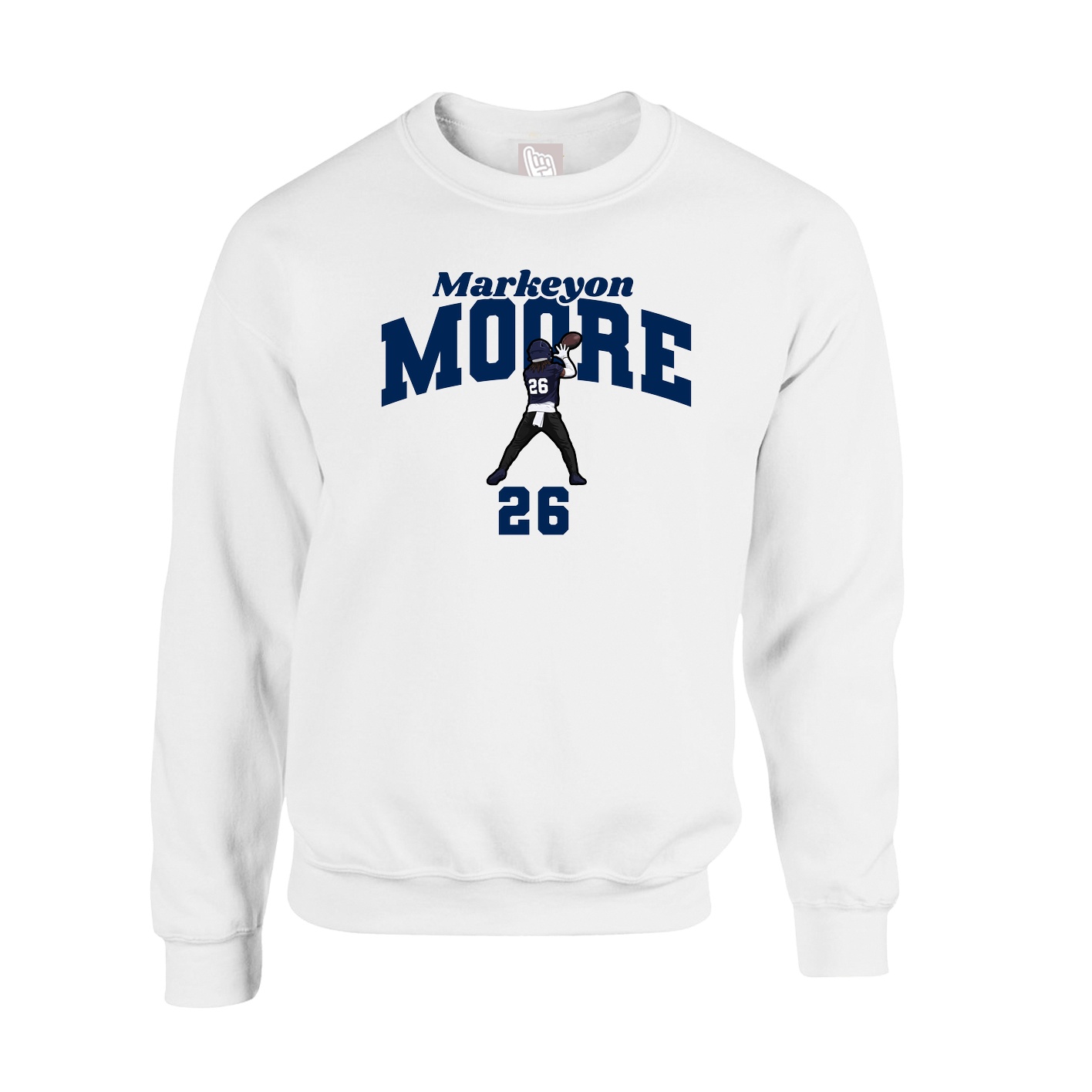 Fleece Crew — Signature Arch in White