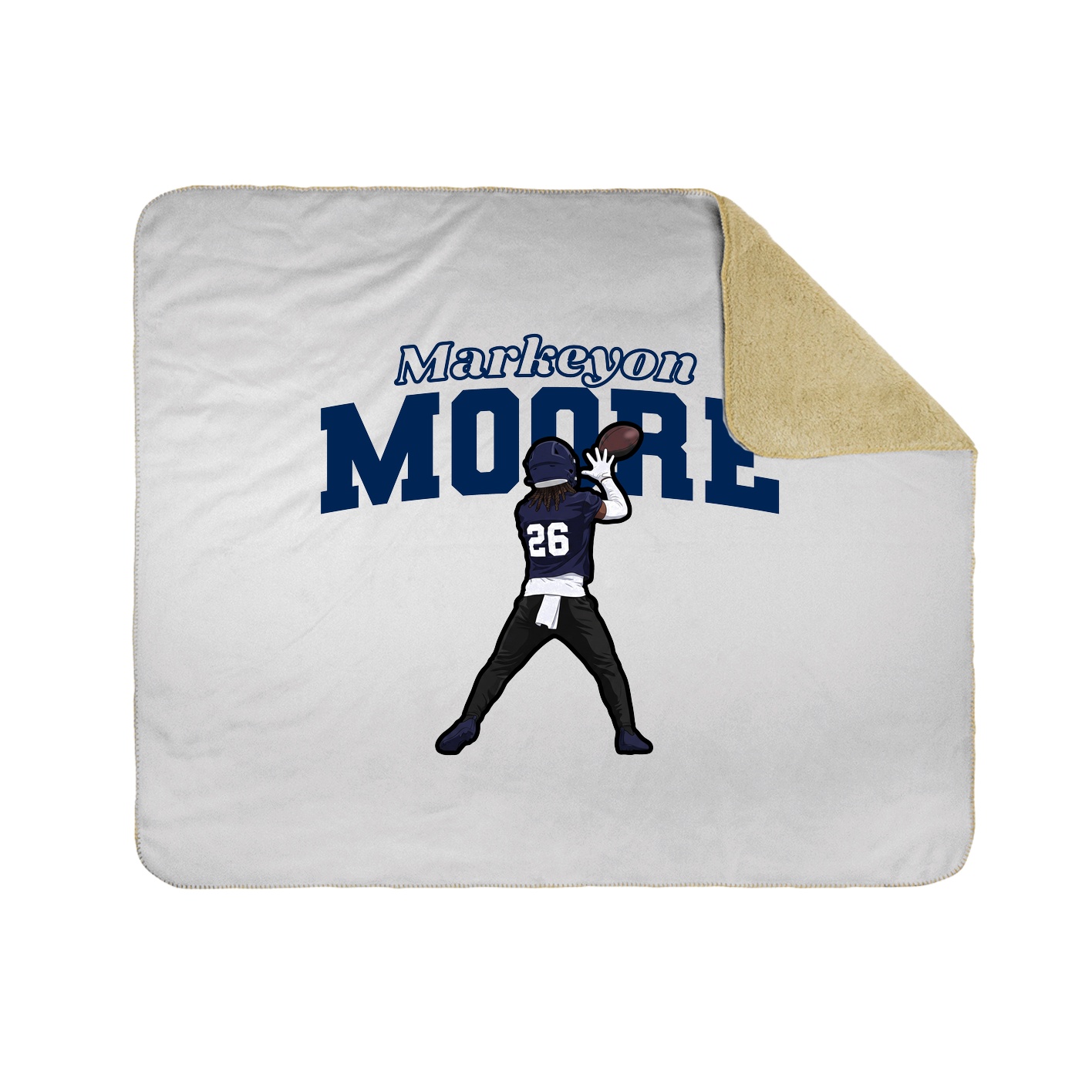 Throw Blanket — Name Arch in White