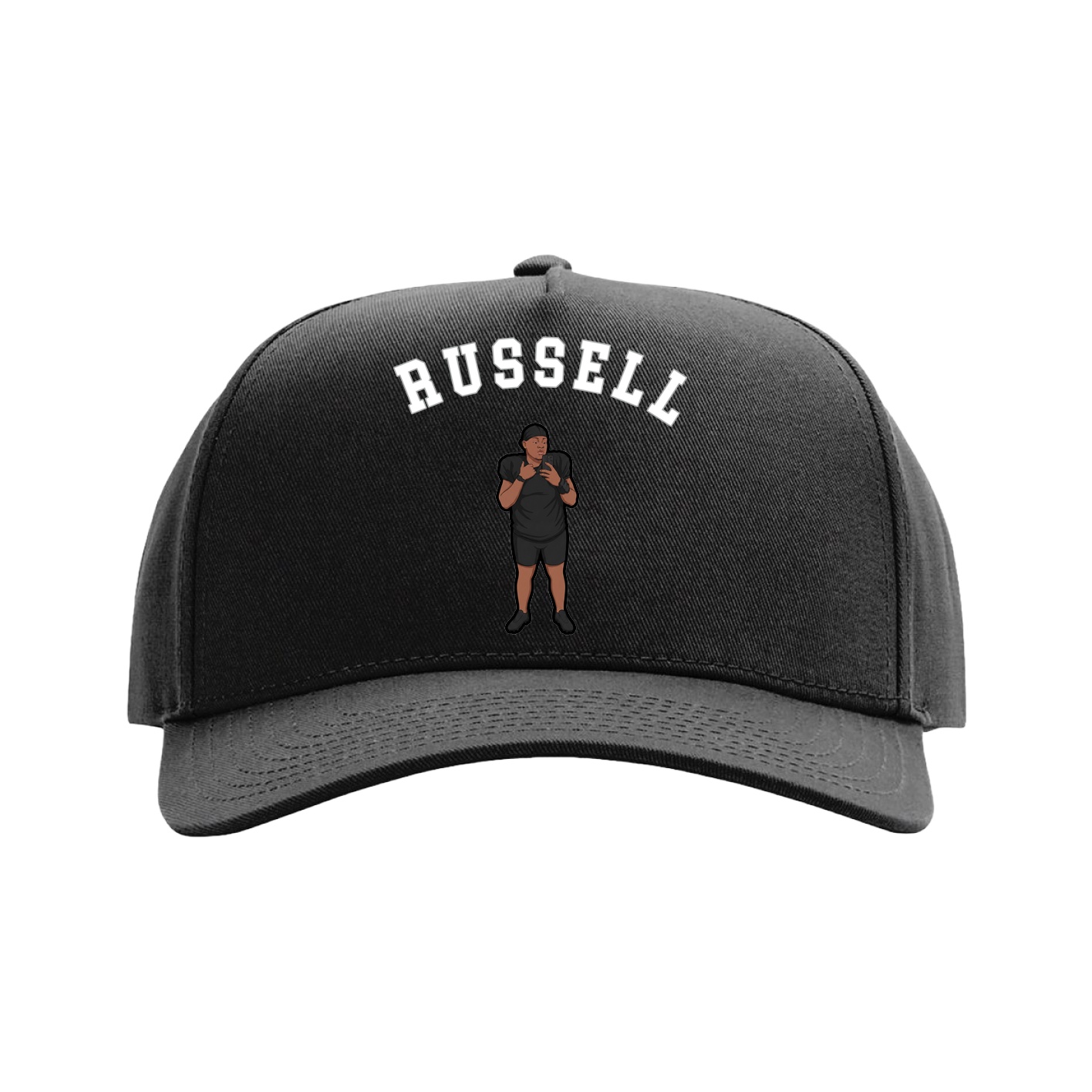 Full Fabric Five-Panel Champ Cap — Shirsey Arch in Black