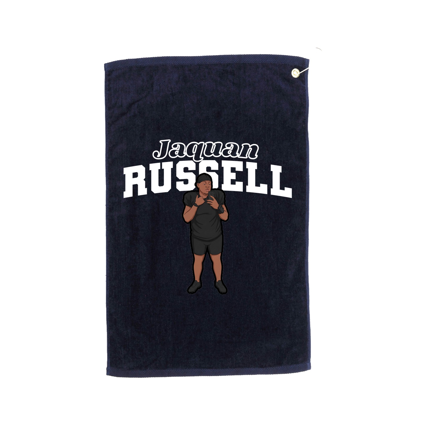 Golf Towel — Name Arch in Navy