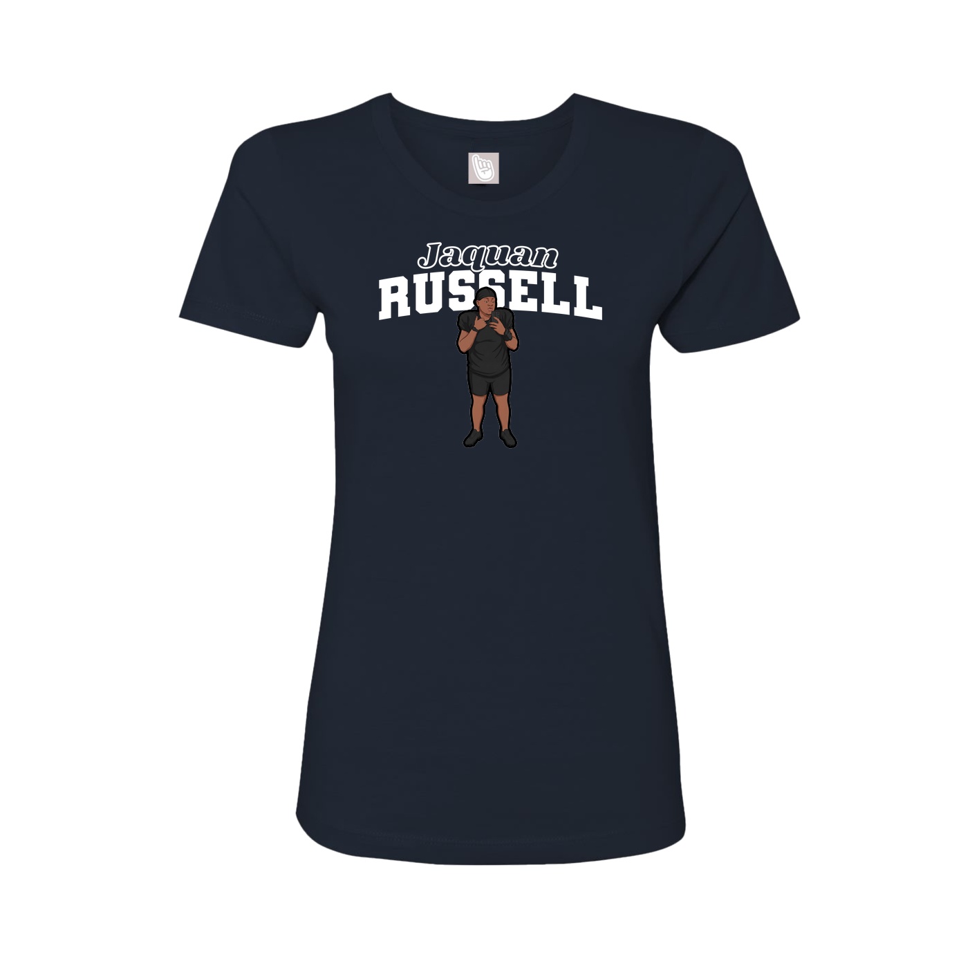 Fitted Women's Tee — Name Arch in Navy