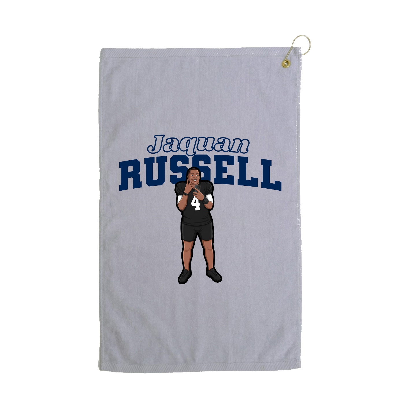 Golf Towel — Name Arch in Grey