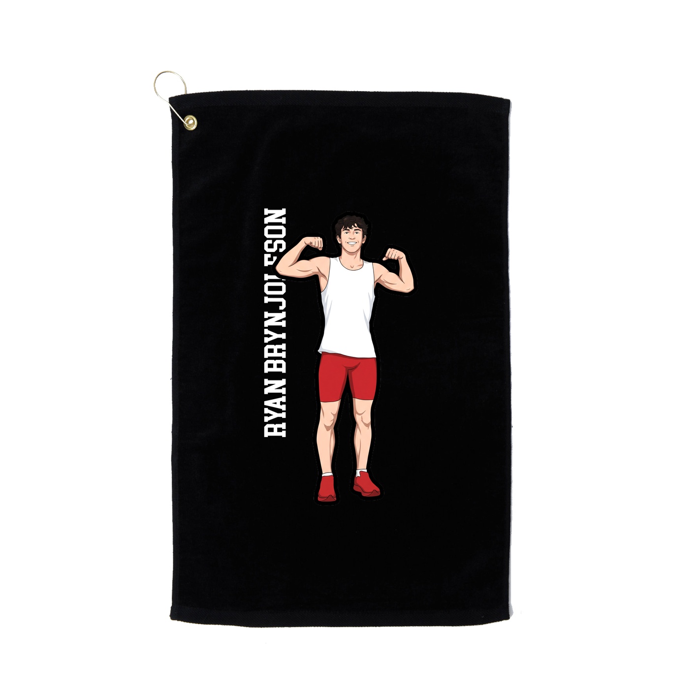 Golf Towel — Name Vertical in Black
