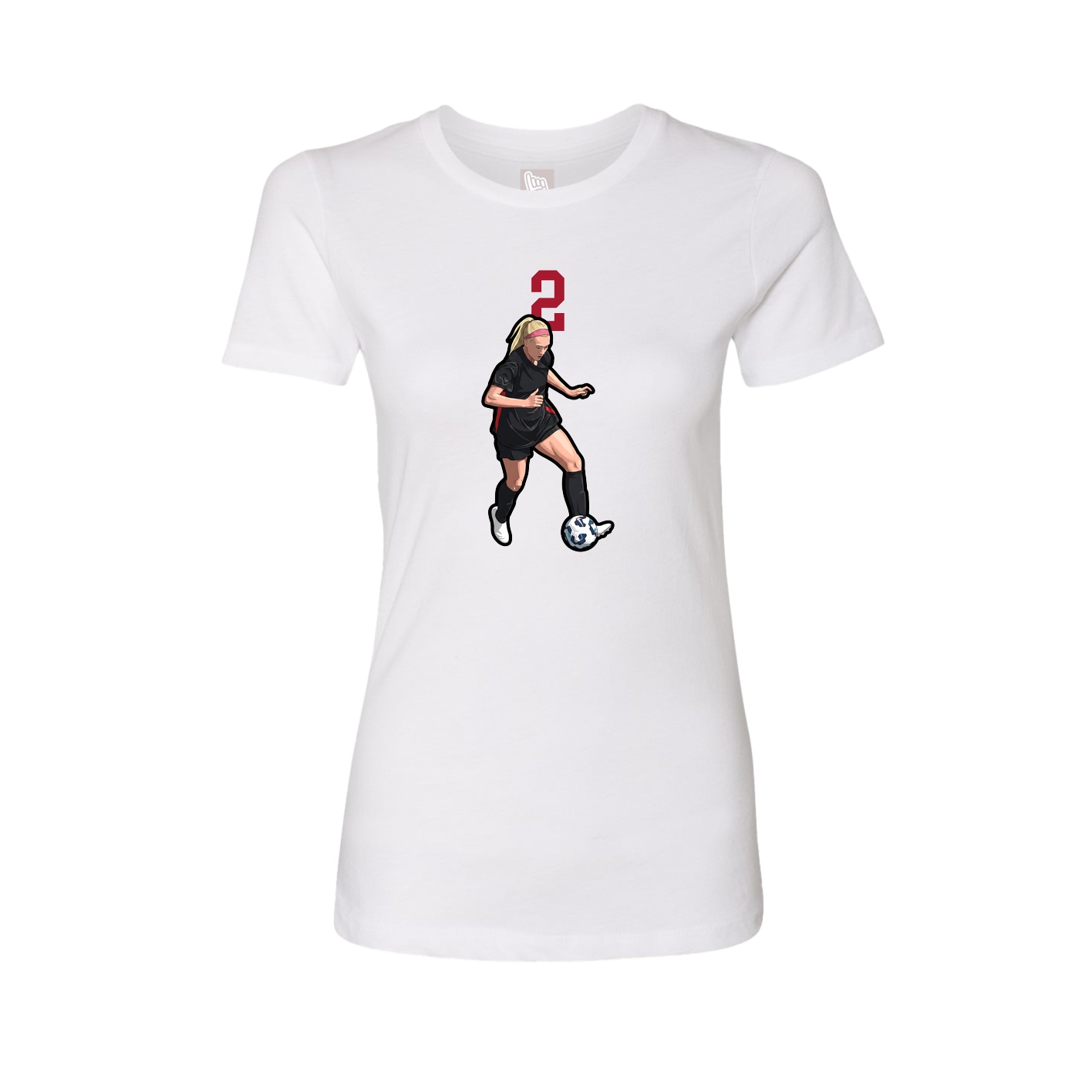 Fitted Women's Tee — Number Top in White