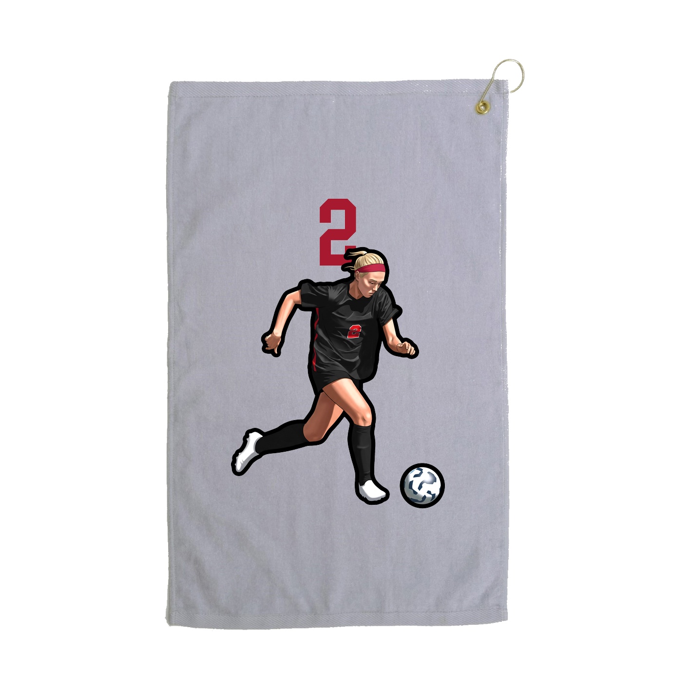 Golf Towel — Number Top in Grey