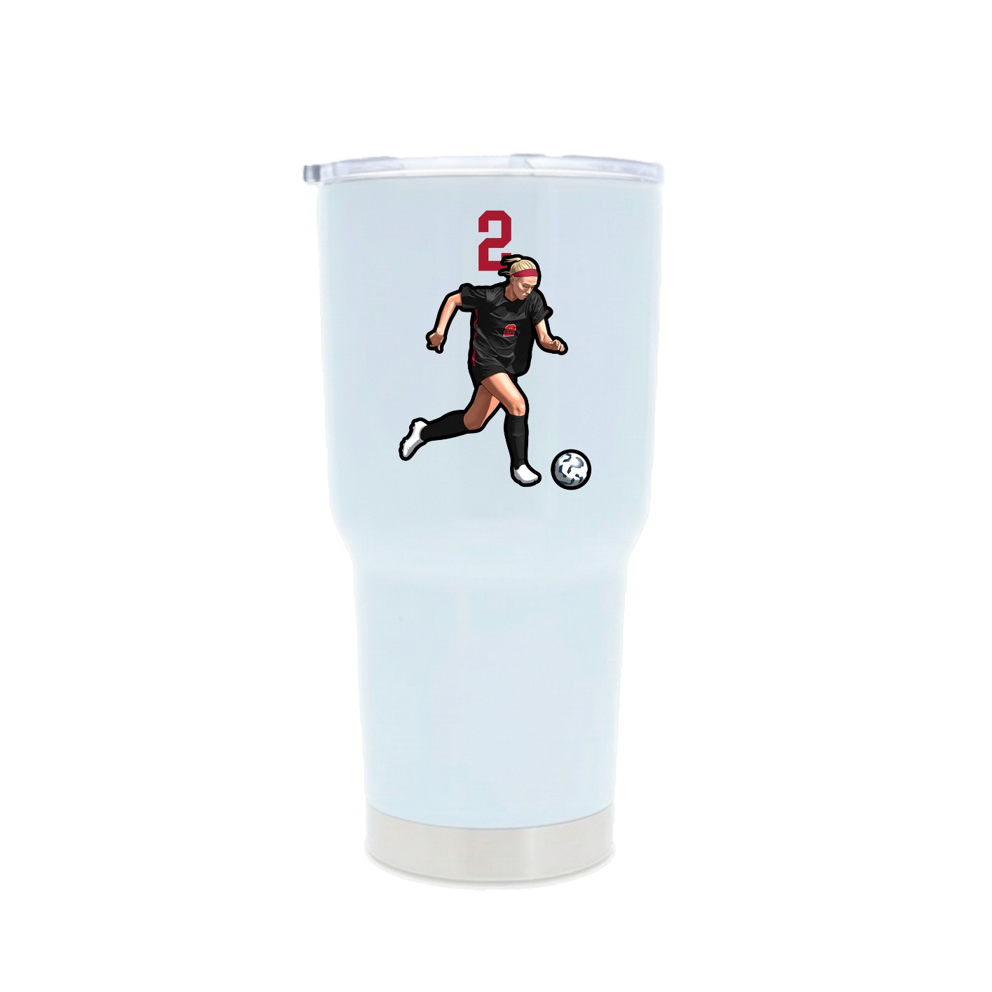30oz Stainless Steel Tumbler — Number Top in White
