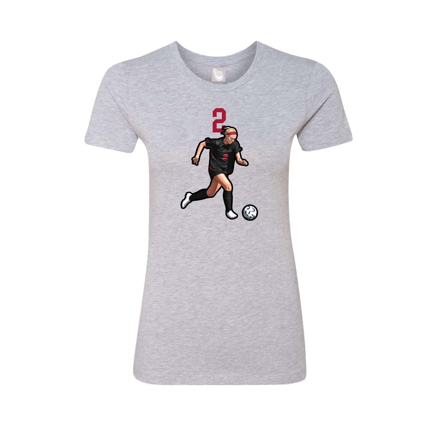 Fitted Women's Tee — Number Top in Grey