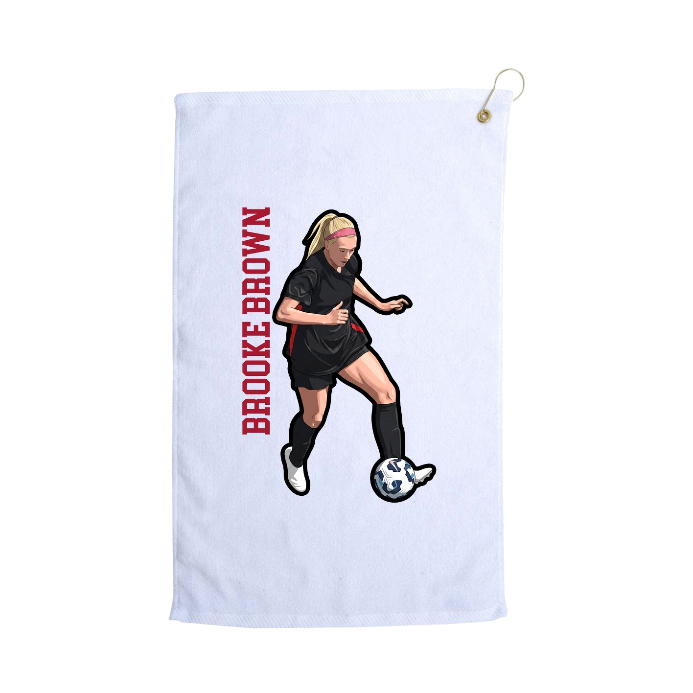 Golf Towel — Name Vertical in White