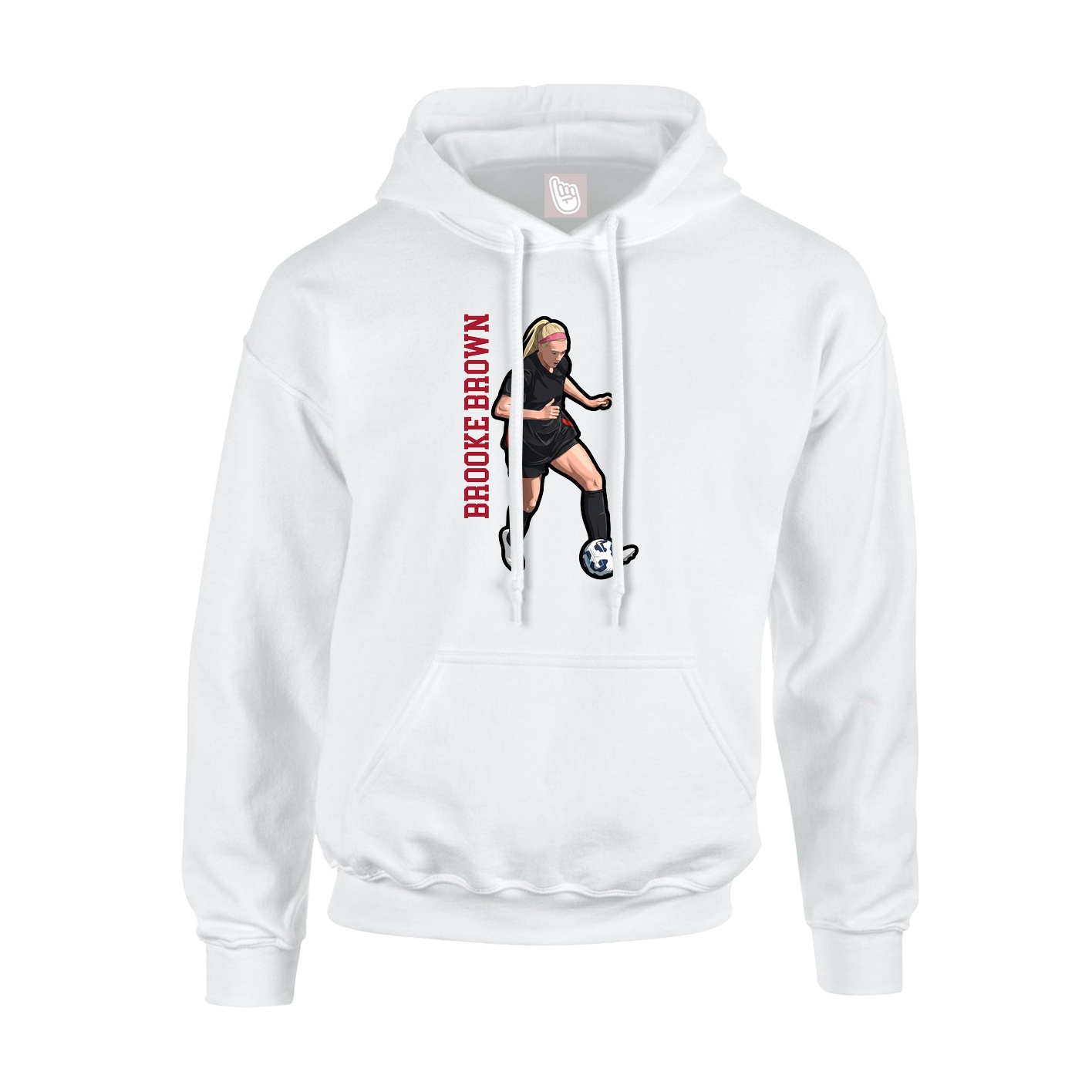 Hoodie — Name Vertical in White