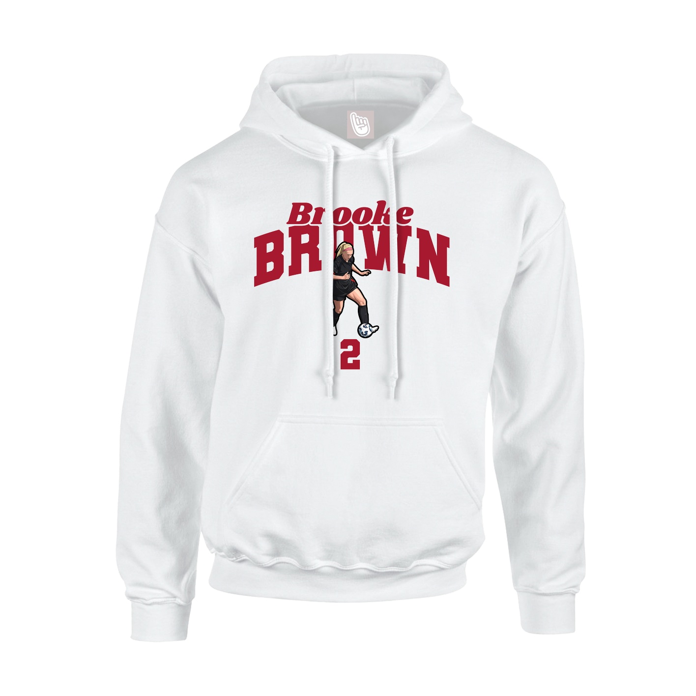 Youth Hoodie — Signature Arch in White