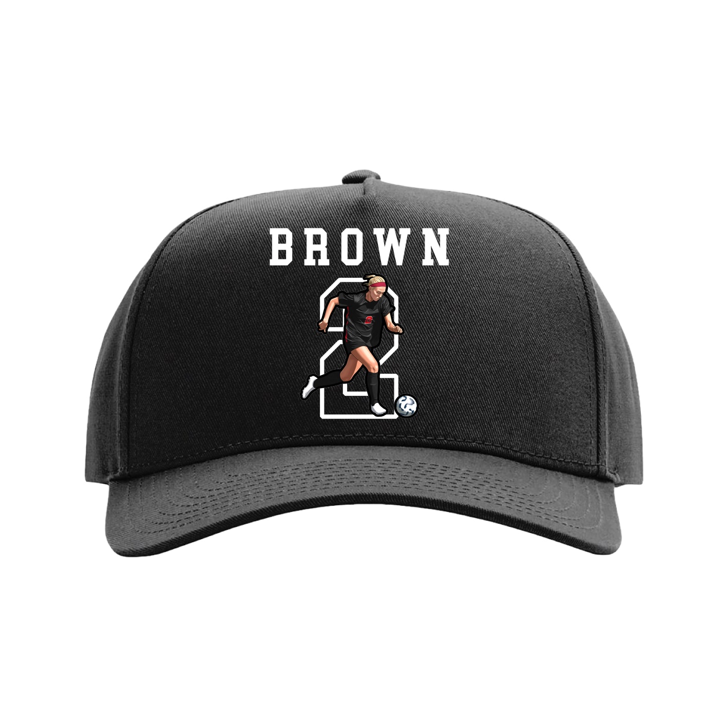 Full Fabric Five-Panel Champ Cap — Shirsey in Black