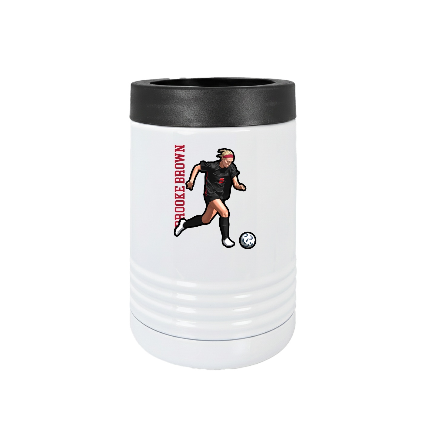 Beverage Holder — Name Vertical in White