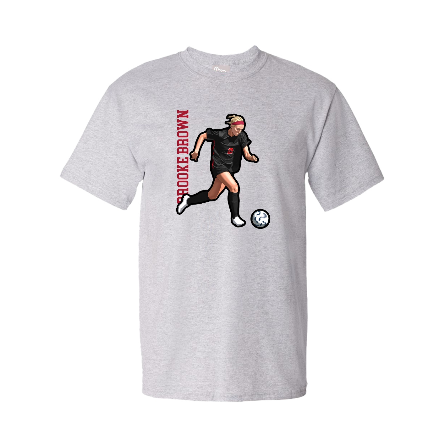 Youth Tee — Name Vertical in Grey