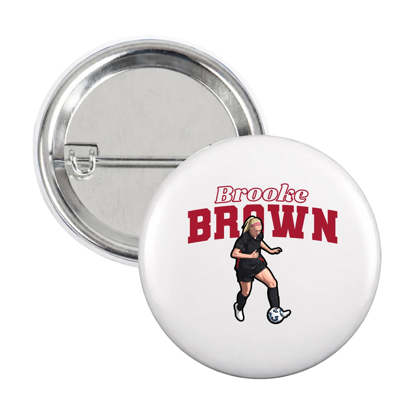 Game Day Button — Name Arch in White