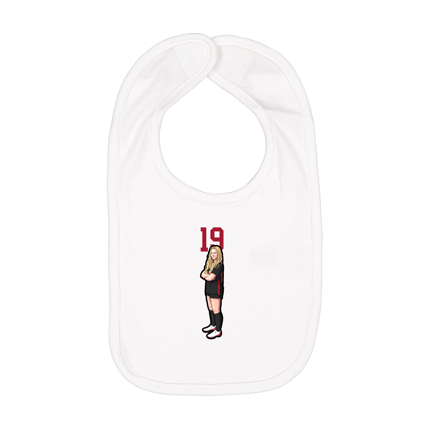 Infant Bib — Number Top in White