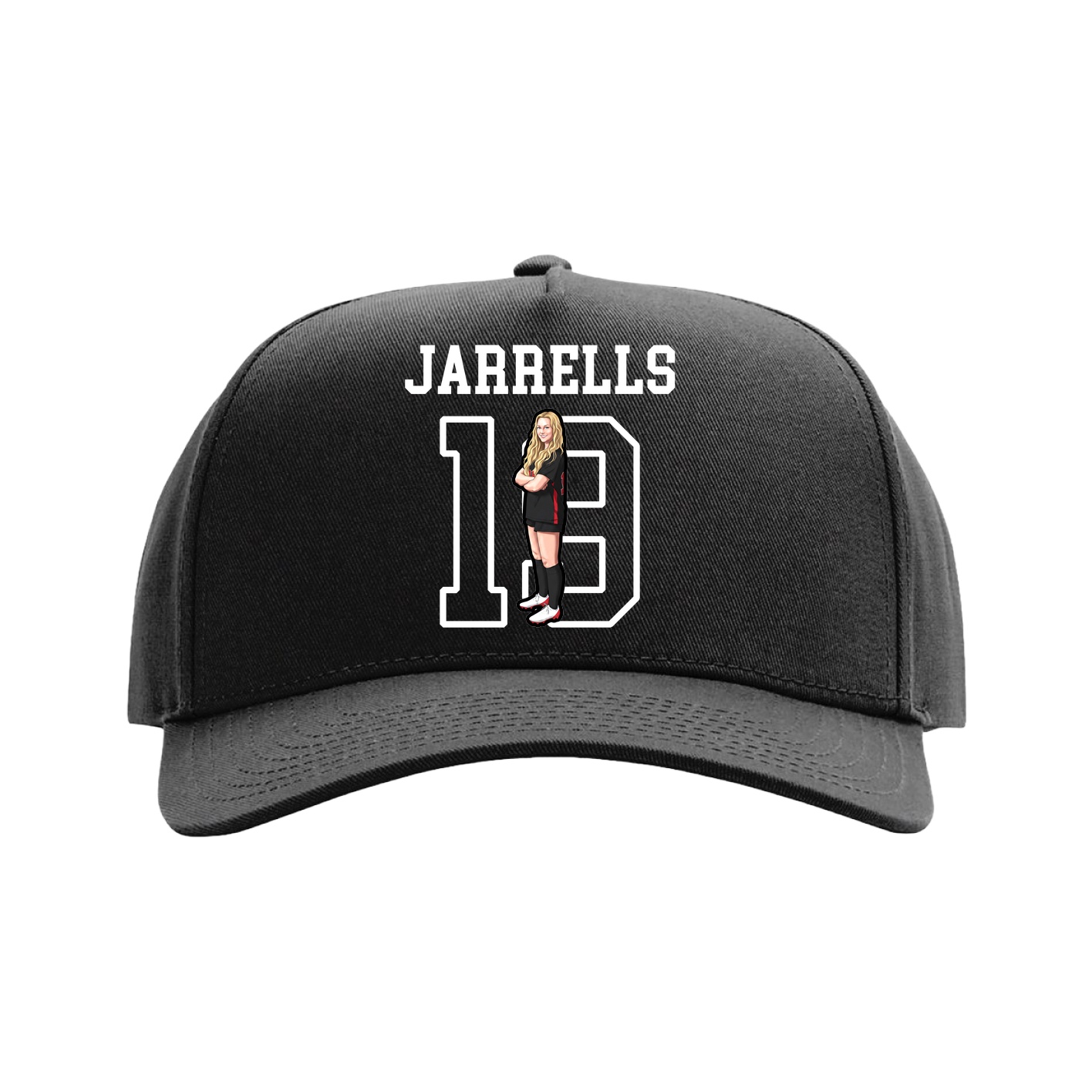 Full Fabric Five-Panel Champ Cap — Shirsey in Black