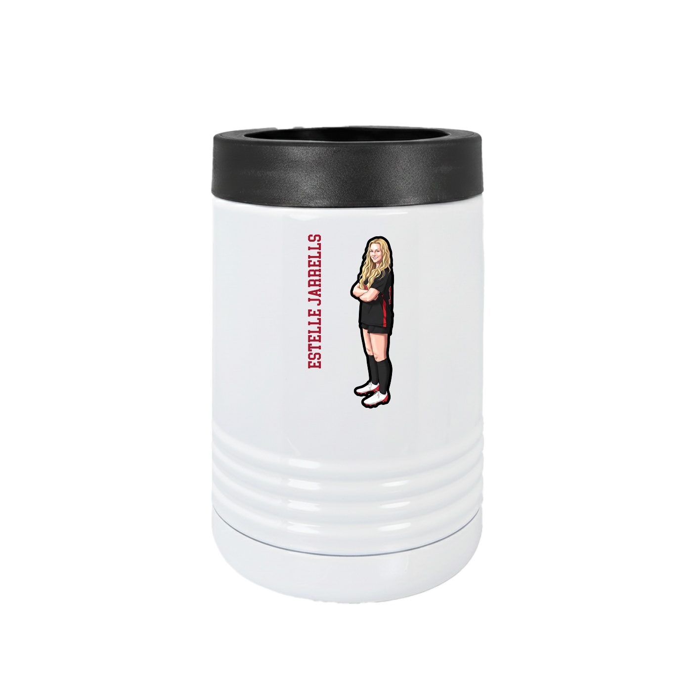Beverage Holder — Name Vertical in White