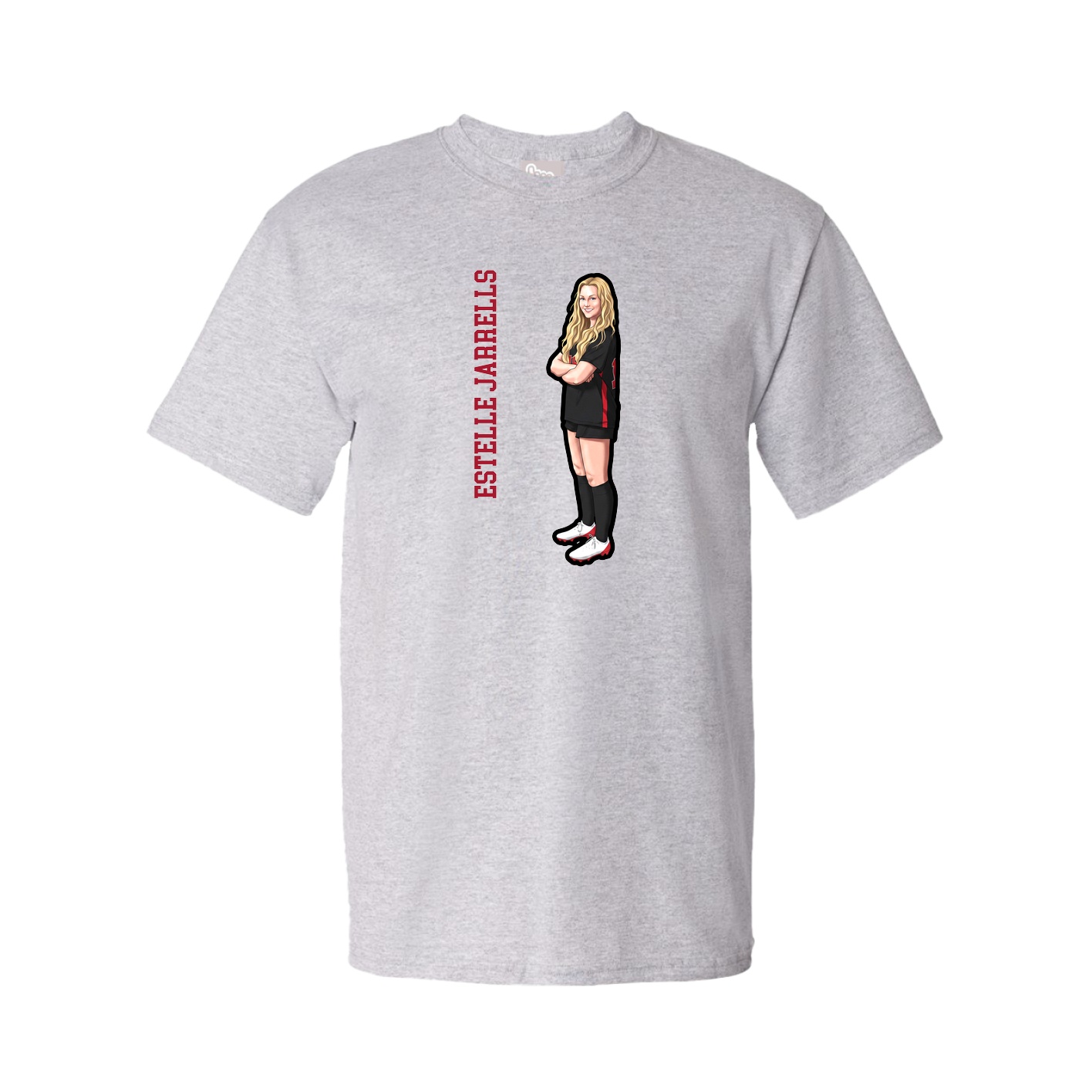Tee — Name Vertical in Grey