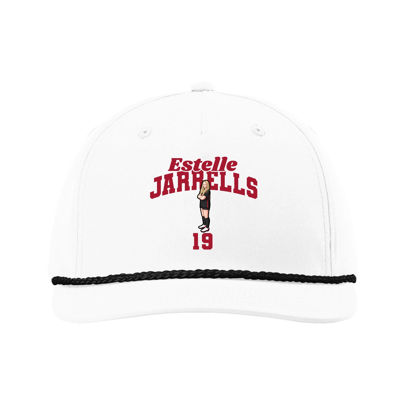 Five-Panel Classic Rope Cap — Signature Arch in White