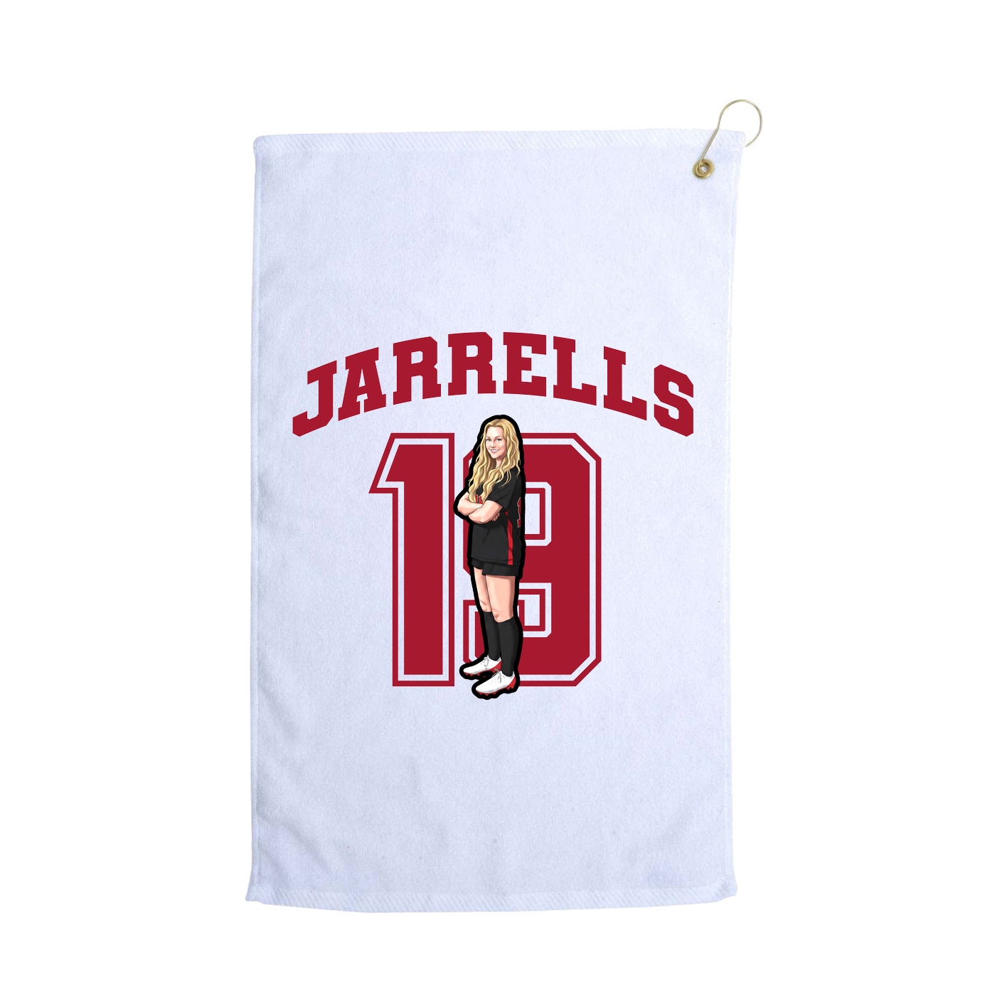 Golf Towel — Number in White