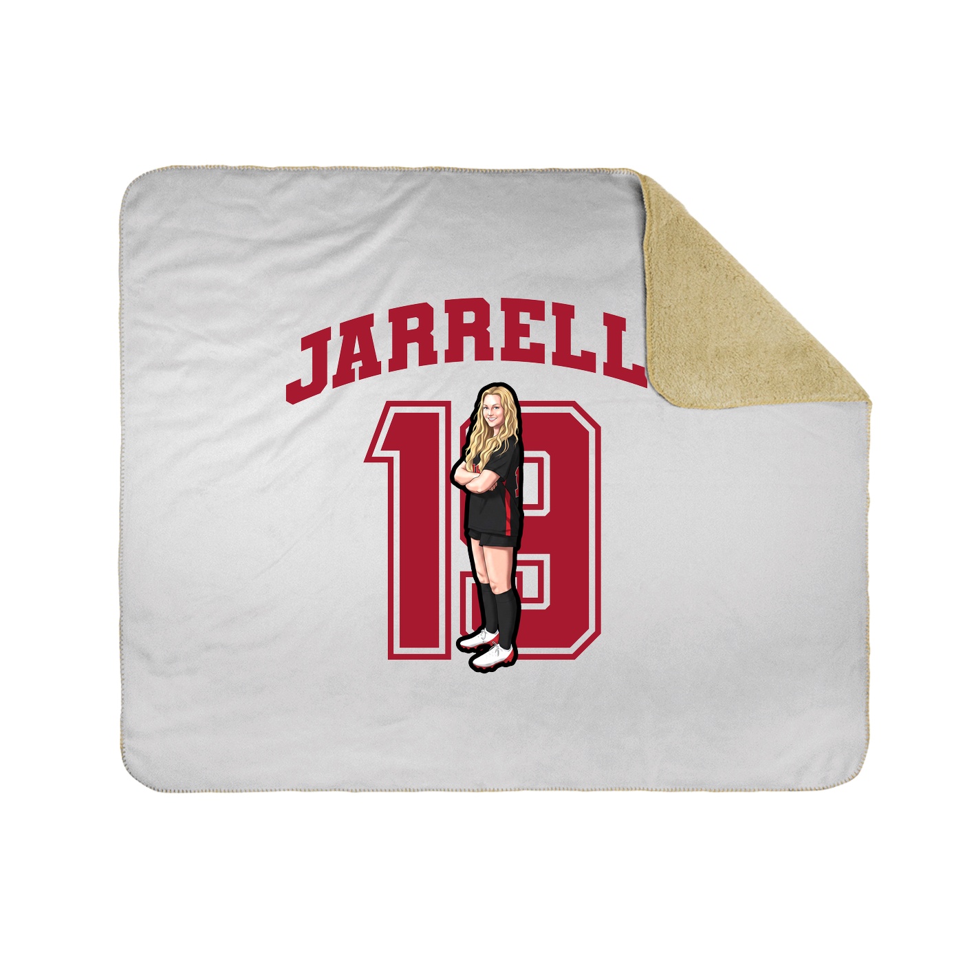 Throw Blanket — Number in White