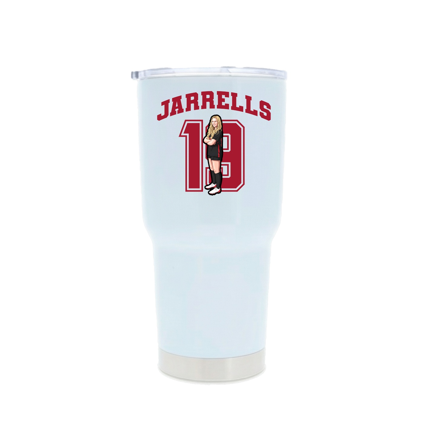 30oz Stainless Steel Tumbler — Number in White