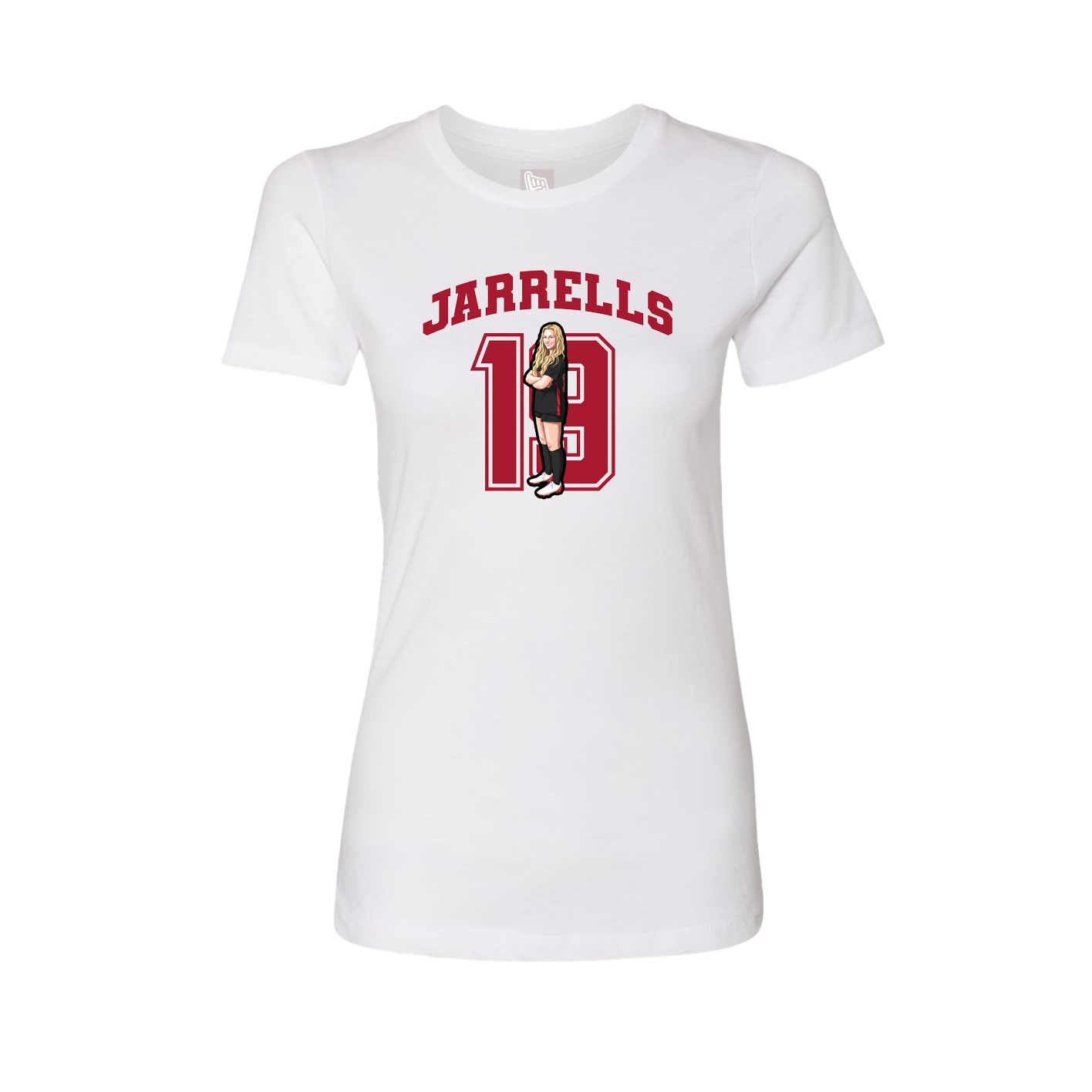 Fitted Women's Tee — Number in White