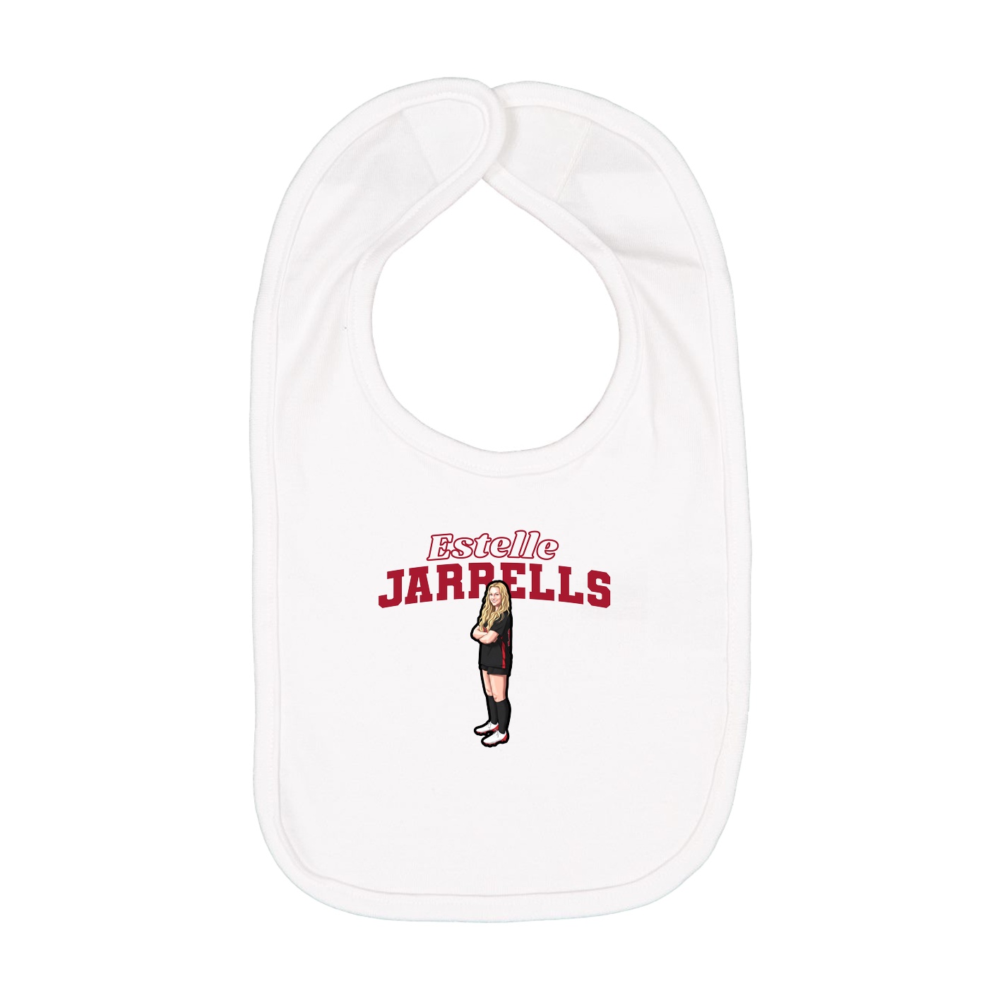 Infant Bib — Name Arch in White